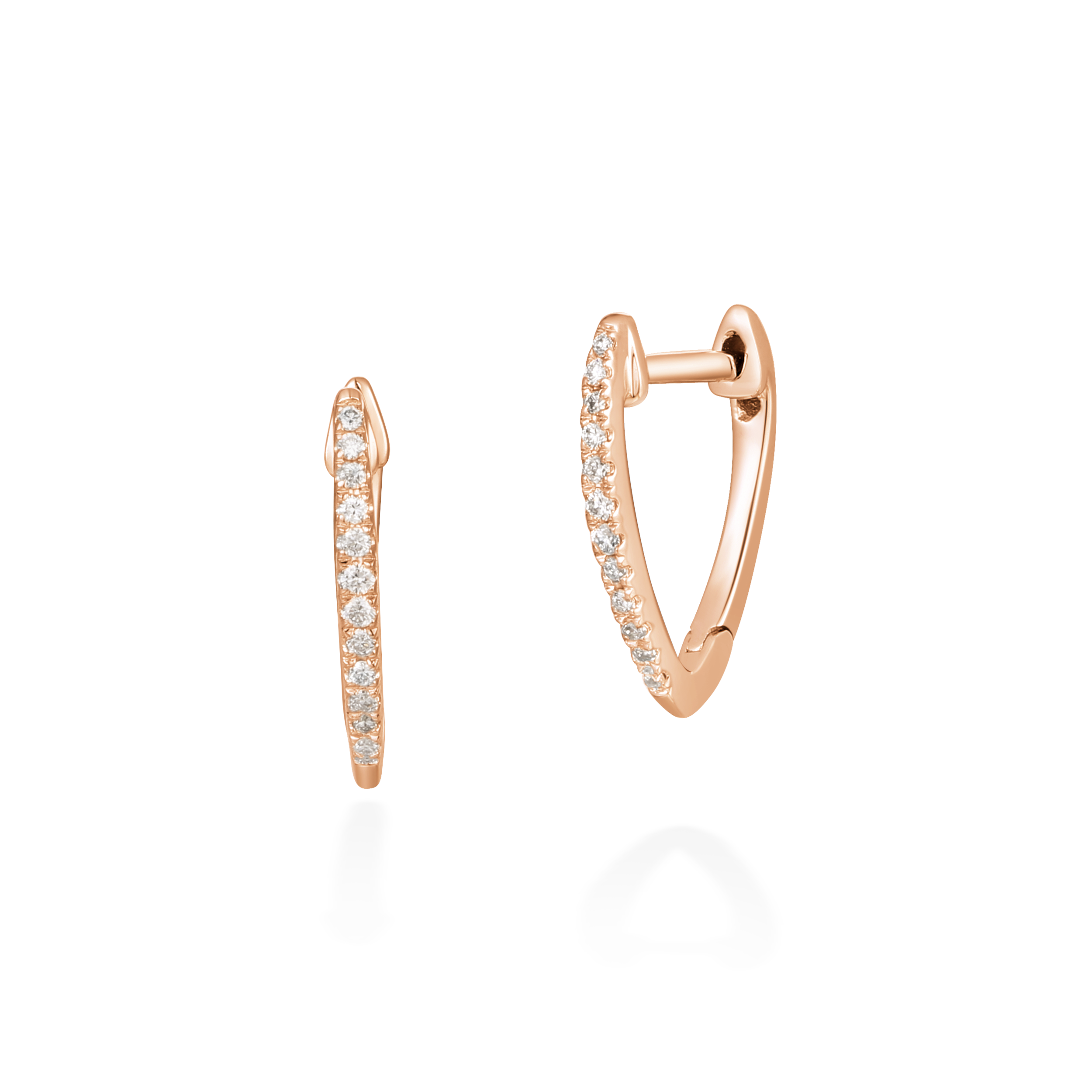 Pinch diamond hoops
